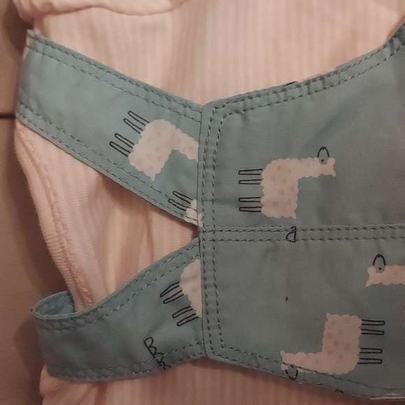 Baby girl's Just One You Llama overall short set - Picture 6 of 6